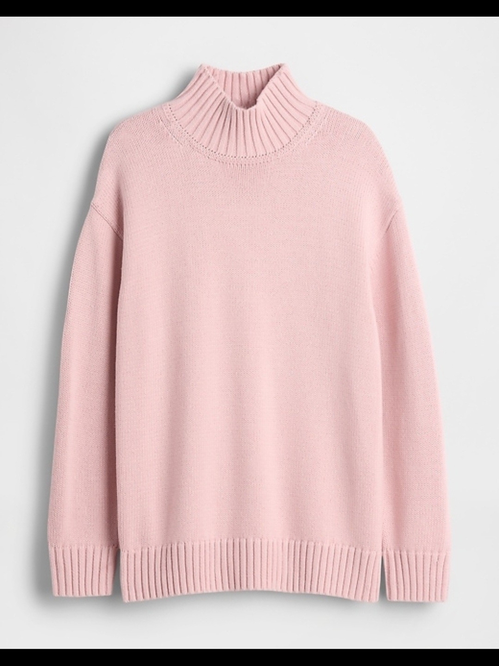 GAP 100% Cotton Oversized Mockneck Sweater Light Pink